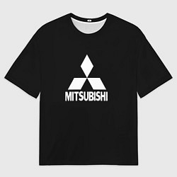 Футболка оверсайз мужская Mitsubishi logo white, цвет: 3D-принт