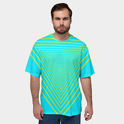 Футболка оверсайз мужская Треугольники уходящие в даль, цвет: 3D-принт — фото 2