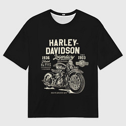 Футболка оверсайз мужская Олдскульный Харлей Дэвидсон, цвет: 3D-принт