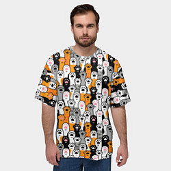 Футболка оверсайз мужская Кошачьи лапы, цвет: 3D-принт — фото 2