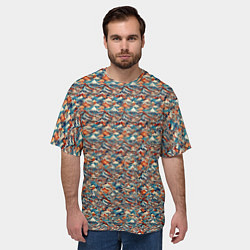 Футболка оверсайз мужская Горный паттерн, цвет: 3D-принт — фото 2