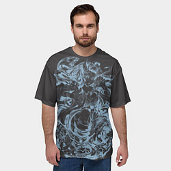Футболка оверсайз мужская Клинок рассекающий демонов Незуко рябь, цвет: 3D-принт — фото 2