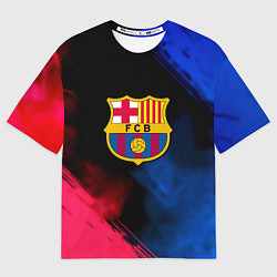 Футболка оверсайз мужская Barcelona fc club gradient smoke, цвет: 3D-принт