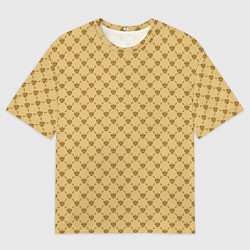 Мужская футболка оверсайз Паттерн орлы бежевый luxury