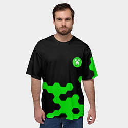 Футболка оверсайз мужская Minecraft game creeper, цвет: 3D-принт — фото 2