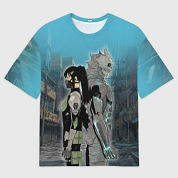 Мужская футболка оверсайз Хибино и Аширо -Кайдзю номер 8