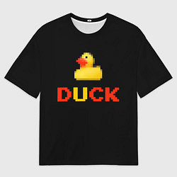 Мужская футболка оверсайз Пиксельная уточка