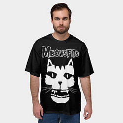 Футболка оверсайз мужская Misfits - Meowsfits, цвет: 3D-принт — фото 2