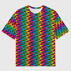 Мужская футболка оверсайз Радужный разноцветный узор