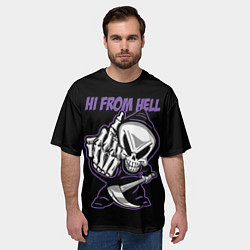 Футболка оверсайз мужская Привет из ада - смерть, цвет: 3D-принт — фото 2