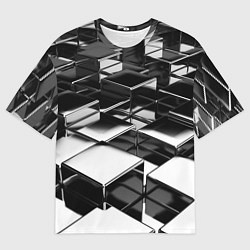 Мужская футболка оверсайз Хромированная абстракция