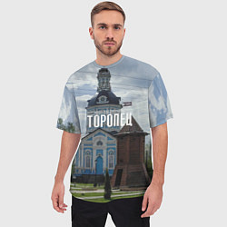 Футболка оверсайз мужская Торопец Сторожевая башня, цвет: 3D-принт — фото 2