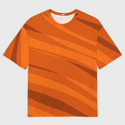 Мужская футболка оверсайз Тёмный оранжевый полосами