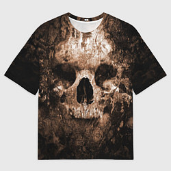 Футболка оверсайз мужская Wood skull, цвет: 3D-принт