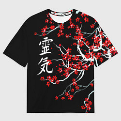 Футболка оверсайз мужская Цветы сакуры, цвет: 3D-принт
