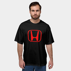 Футболка оверсайз мужская Honda red logo auto, цвет: 3D-принт — фото 2