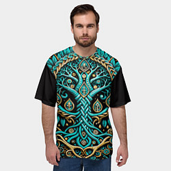 Футболка оверсайз мужская Древо жизни - сакральная славянская символика, цвет: 3D-принт — фото 2