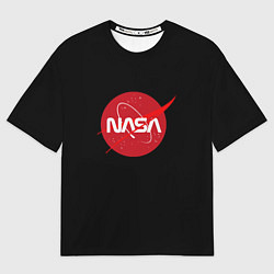 Футболка оверсайз мужская Nasa logo red, цвет: 3D-принт