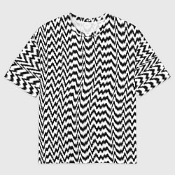 Мужская футболка оверсайз Черно-белые кривые