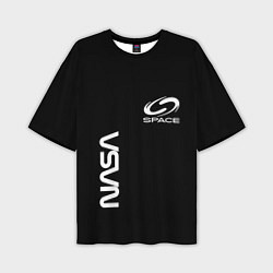 Мужская футболка оверсайз Nasa space logo white