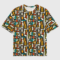 Мужская футболка оверсайз Африканские этно узоры