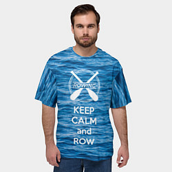 Футболка оверсайз мужская Будь спокоен и греби, цвет: 3D-принт — фото 2