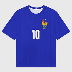 Футболка оверсайз мужская Мбаппе Евро 2024 сборная Франции домашняя, цвет: 3D-принт