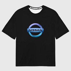 Мужская футболка оверсайз Nissan logo neon