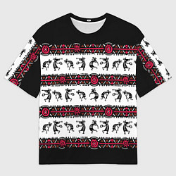 Футболка оверсайз мужская Кокопелли индейцев хайда, цвет: 3D-принт