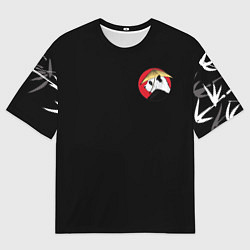 Футболка оверсайз мужская Кунгфу панда круглый значок, цвет: 3D-принт