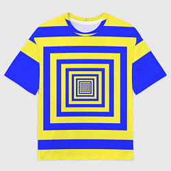 Мужская футболка оверсайз Квадраты уходящие в даль