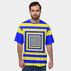 Футболка оверсайз мужская Квадраты уходящие в даль, цвет: 3D-принт — фото 2