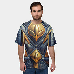 Футболка оверсайз мужская Объемная позолоченная текстурная кожа, цвет: 3D-принт — фото 2