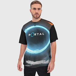 Футболка оверсайз мужская Portal logo game, цвет: 3D-принт — фото 2