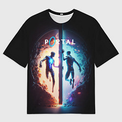 Футболка оверсайз мужская Portal люди в прыжке, цвет: 3D-принт