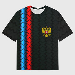 Мужская футболка оверсайз Россия спорт герб