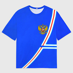 Мужская футболка оверсайз Россия спорт текстура