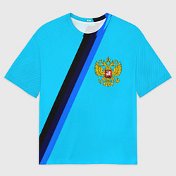 Мужская футболка оверсайз Россия спортивная геометрия