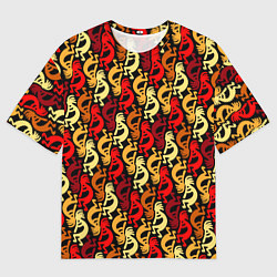 Мужская футболка оверсайз Кокопелли - паттерн