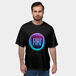Футболка оверсайз мужская FIAT logo neon, цвет: 3D-принт — фото 2