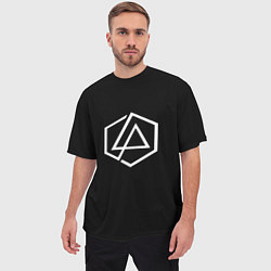 Футболка оверсайз мужская Linkin park logo white, цвет: 3D-принт — фото 2