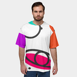 Футболка оверсайз мужская Формы цвета, цвет: 3D-принт — фото 2