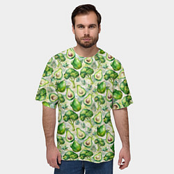 Футболка оверсайз мужская Авокадо и брокколи, цвет: 3D-принт — фото 2
