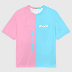 Мужская футболка оверсайз Summer-pink and blue