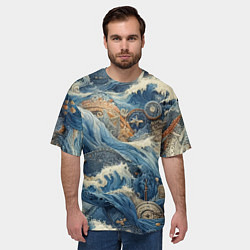 Футболка оверсайз мужская Абстрактная композиция - нейросеть, цвет: 3D-принт — фото 2