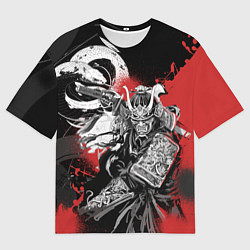 Футболка оверсайз мужская Самурай змей, цвет: 3D-принт