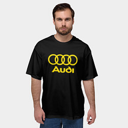 Футболка оверсайз мужская Audi logo yellow, цвет: 3D-принт — фото 2