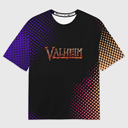Футболка оверсайз мужская Valheim logo pattern, цвет: 3D-принт