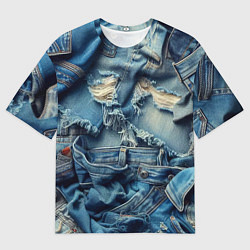 Футболка оверсайз мужская Denim rags - fashion trend, цвет: 3D-принт