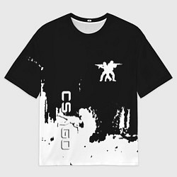 Мужская футболка оверсайз Контра белые лого